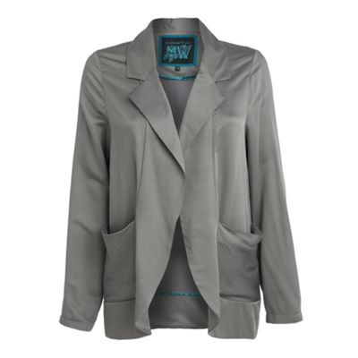 Butterfly by Matthew Williamson Silver silk touch boyfriend jacket