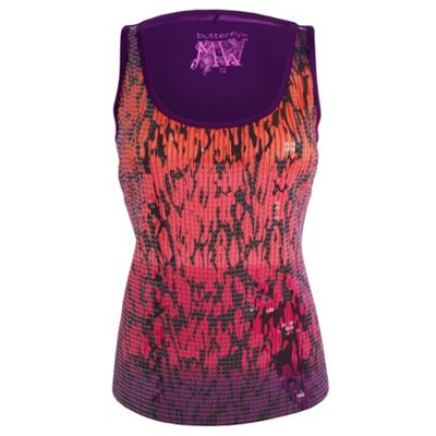 Purple sequin animal print vest top