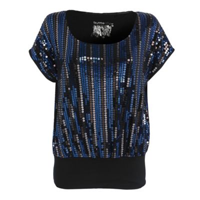 Butterfly by Matthew Williamson Black sequin disco t-shirt