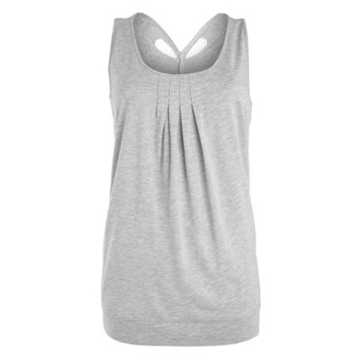 Grey long line vest top