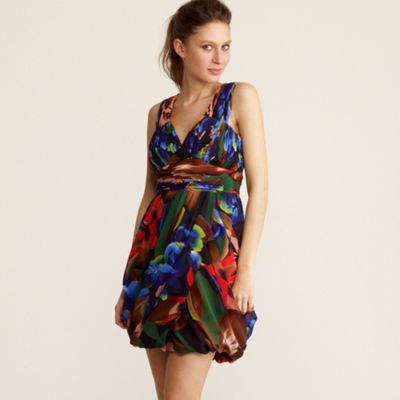 Orange tropical short dress