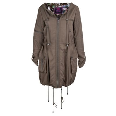 Butterfly by Matthew Williamson Khaki lightweight parka