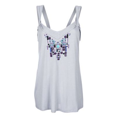 Pale grey graphic embossed camisole