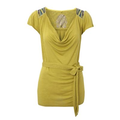 Butterfly by Matthew Williamson Dark yellow slub top