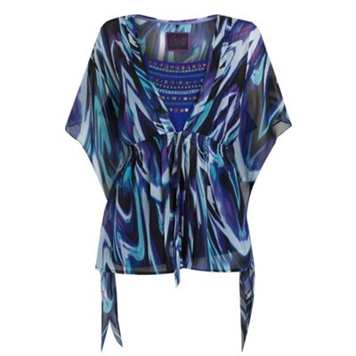 Butterfly by Matthew Williamson Blue polar cap printed kaftan