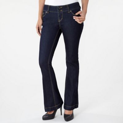 Dark blue kick flare jeans
