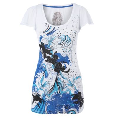 Butterfly by Matthew Williamson White print long t-shirt