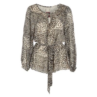 Natural animal print blouse