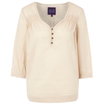 Butterfly by Matthew Williamson Light cream textured spot blouse