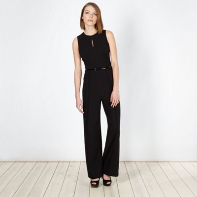 ... EDITION Designer black crepe belted jumpsuit- at Debenhams