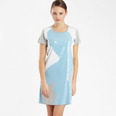 Jonathan Saunders/EDITION Grey and blue sequin t-shirt dress