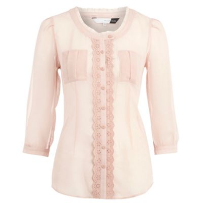 Preen/EDITION Pale pink pretty trim blouse