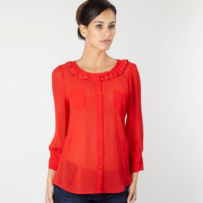 Preen/EDITION Red lace trim blouse