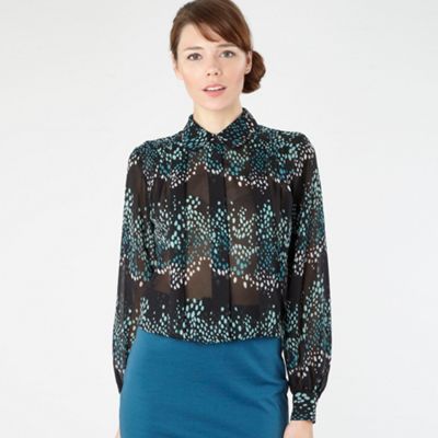 Jonathan Saunders/EDITION Black chiffon spot blouse