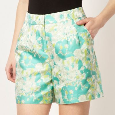 Designer light green jacquard fluorescent shorts                                                                                