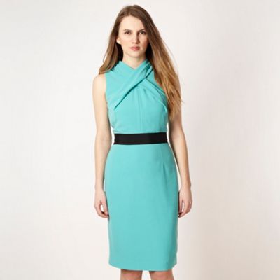 Designer light green cross neck dress                                                                                           