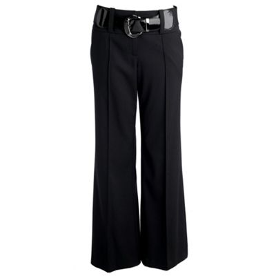 Black formal bootcut trousers