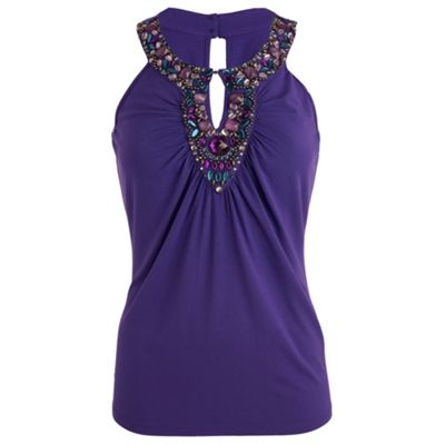 Star by Julien Macdonald Purple embellished tribal top