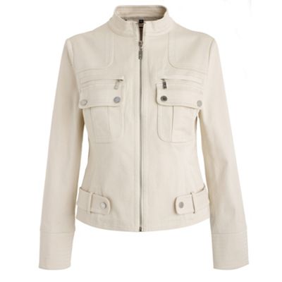 Cream canvas pocket detail jacket