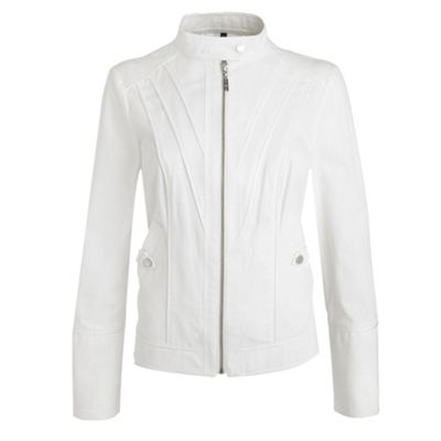 White biker style jacket