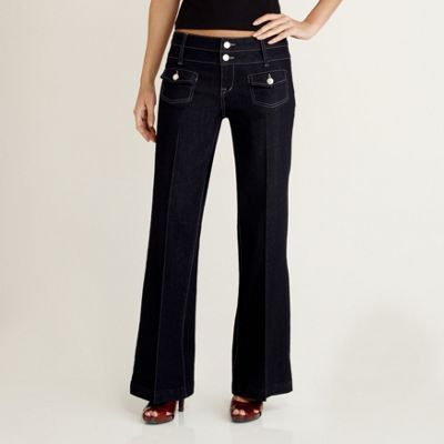 Star by Julien MacDonald Dark blue patch pocket wide leg jeans