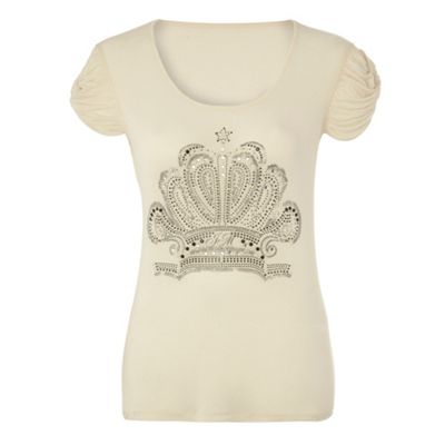 Star by Julien Macdonald Ivory logo crest t-shirt