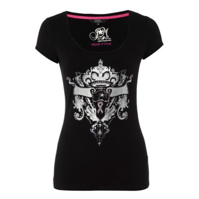 Star by Julien Macdonald Breast Cancer Campaign black wear it pink t-shirt