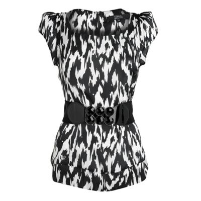 Star by Julien MacDonald Black and white animal print top