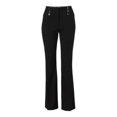 Black stitch detail trousers