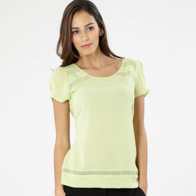 Light yellow sheer panel top