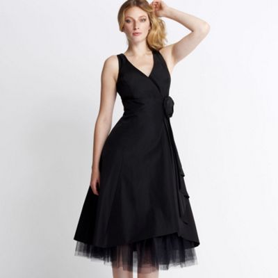 Black waterfall prom dress
