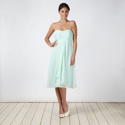 Light green ruched bust midi dress                                                                                              