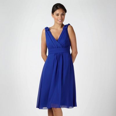 Debut Bright blue chiffon prom dress- at Debenhams