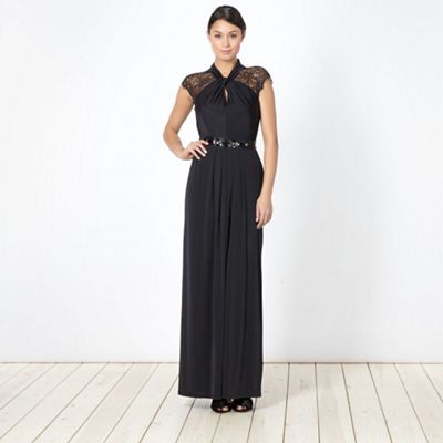 Black floral one shoulder evening dress was �110 now �55