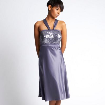 Pewter sequin top baby doll dress was �80 now �56