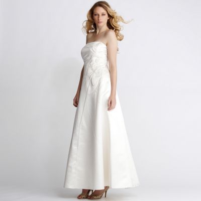 Ivory embellished ball gown