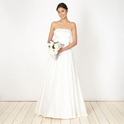 Debut Ivory jacquard bandeau bridal dress- at Debenhams