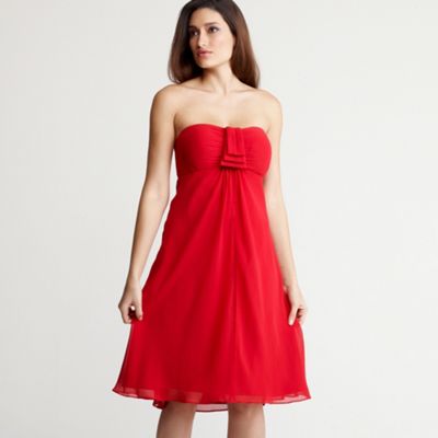 Red soft bow baby doll dress