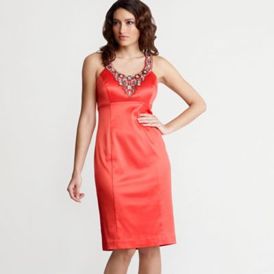 Orange jewelled neck cocktail dress was �50 now �30