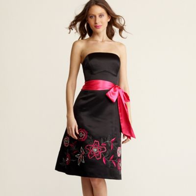 Debut Black floral embroidered prom dress