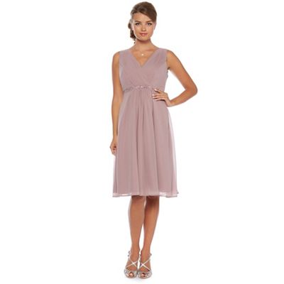Debut Amethyst jewel trim midi occasion dress
