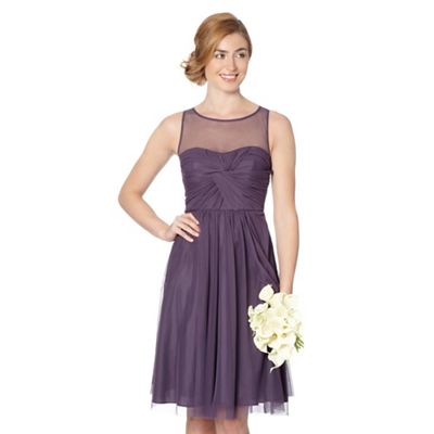 Debut Mauve mesh prom occasion dress- at Debenhams