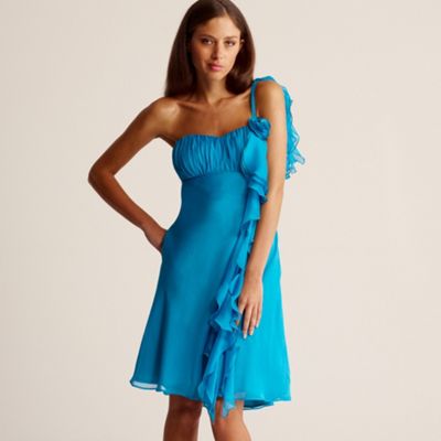 Turquoise one shoulder baby doll dress