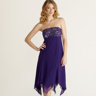 Purple sequin embellished baby doll dress