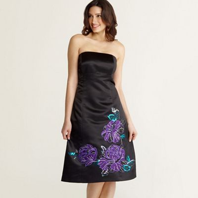 Black applique corsetry dress