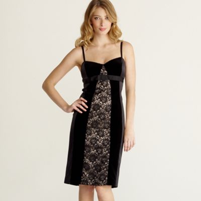 Lace and velvet little black dress