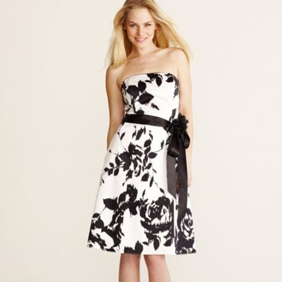 Debut Black and ivory floral prom dress