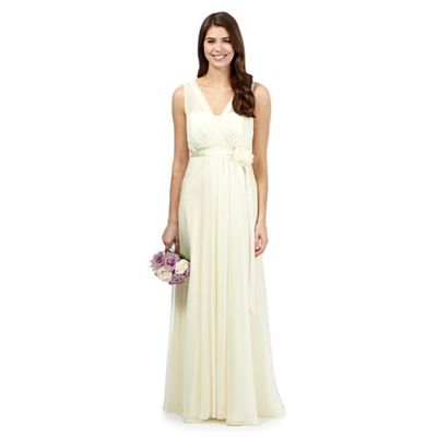 debut maxi dress chiffon pale yellow debenhams