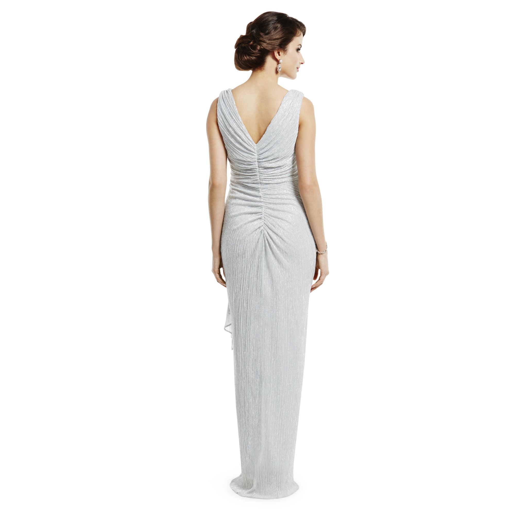 ... Silver Shimmering Waterfall Maxi Evening Dress From Debenhams | eBay