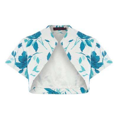 Turquoise cap sleeve jacket Thumbnail Image